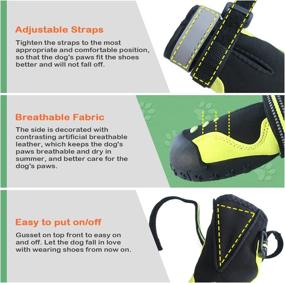 img 1 attached to 🐾 Bowite Dog Waterproof Boots, Fashion Outdoor Climbing Paw Protector Dog Shoes, Suitable for Walking, Standing, Hiking & Running, Green, Size 4