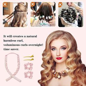 img 1 attached to Get Effortless Waves With DoLike Heatless Curling Rod Headband - No Heat Curlers For Long Hair With Silk Ribbon, 2 Hair Ties And Clips