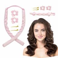 get effortless waves with dolike heatless curling rod headband - no heat curlers for long hair with silk ribbon, 2 hair ties and clips logo