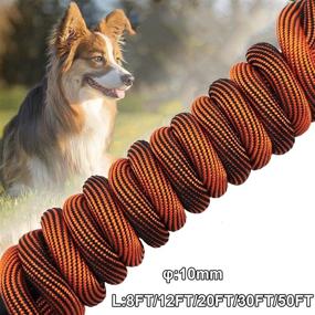 img 1 attached to BTINESFUL Tie-Out Check Cord Long Rope Dog Leash, 12ft Training Lead Leash for Large Medium Small Dogs - Ideal for Training, Playing, Camping, or Backyard (Orange Black)