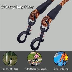 img 2 attached to BTINESFUL Tie-Out Check Cord Long Rope Dog Leash, 12ft Training Lead Leash for Large Medium Small Dogs - Ideal for Training, Playing, Camping, or Backyard (Orange Black)