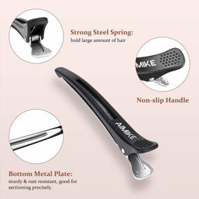 img 1 attached to 12Pcs Professional Hair Clips For Styling Sectioning, Non Slip No-Trace Duck Billed Hair Clips With Silicone Band - 4.3” Long For Women And Men - Black Salon And Home Use