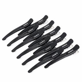 img 4 attached to 12Pcs Professional Hair Clips For Styling Sectioning, Non Slip No-Trace Duck Billed Hair Clips With Silicone Band - 4.3” Long For Women And Men - Black Salon And Home Use