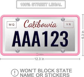 img 2 attached to 1Pack Silicone License Plate Frame Covers For Car Silicone License Plate Holder For US Standard (1 Pack Pink)