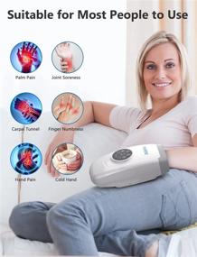 img 2 attached to RENPHO Electric Hand Massager With Heat, 6 Levels Of Compression And Intensity For Arthritis, Carpal Tunnel, Wrist Pain Relief, Finger Soreness & Numbness