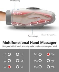 img 1 attached to RENPHO Electric Hand Massager With Heat, 6 Levels Of Compression And Intensity For Arthritis, Carpal Tunnel, Wrist Pain Relief, Finger Soreness & Numbness
