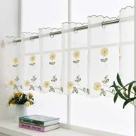 🌼 zhh handmade daisy valances: embroidered pastoral style cafe curtain with floral kitchen design - yellow, 1 panel (70" w x 17" h) logo