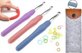 img 4 attached to Get Hooked On Magic: 12Pc Mermaid Crochet Hook Set With Clay Handles & Organizer