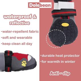 img 1 attached to 🐾 Waterproof Dog Paw Protectors Shoes - Anti-Slip Red Boots for Large and Medium Dogs, Suitable for Summer Walks on Hot Pavement and Hardwood Floors, 4 inches