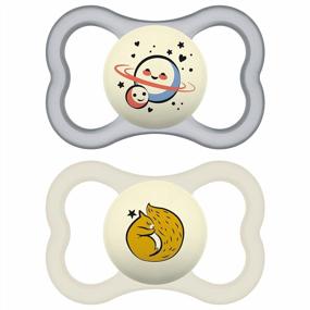 img 4 attached to MAM Supreme Night Baby Pacifier: 2 Pack With Patented Nipple For Sensitive Skin, Ideal For 6-16 Months, Unisex Design