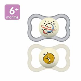 img 3 attached to MAM Supreme Night Baby Pacifier: 2 Pack With Patented Nipple For Sensitive Skin, Ideal For 6-16 Months, Unisex Design