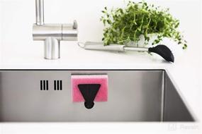 img 2 attached to 🧽 REENBERGS Danish Design Magnetic Washing Up Dish Brush + Sponge Holder - Made in Denmark | Black PE | Extra Strong Magnet | Ideal for Inside Sink