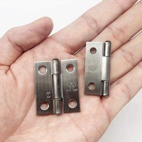 img 2 attached to Upgrade Your Furniture With Adiyer'S 10Pc 1.5-Inch Folding Butt Hinges In Durable 304 Stainless Steel - Perfect For Wooden Boxes, Jewelry And Crafts