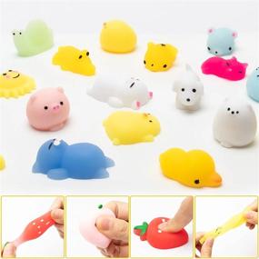 img 1 attached to 60-Piece Kawaii Mochi Squeeze Toys Set For Kids' Party Favors, Stress Relief, Birthday Gifts, Treat Bags, And Classroom Prizes - Featuring Fruit And Random Animal Shapes - By MALLMALL6