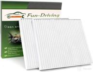 🔄 premium 2-pack white fd709 cabin air filter set for accent/genesis coupe/veloster/tucson, sportage/forte/rio/rondo – replaces cf10709/087902e200 логотип