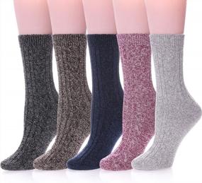img 4 attached to Stay Cozy And Comfortable With MQELONG Women'S 5-Pair Soft And Warm Winter Socks
