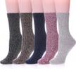 stay cozy and comfortable with mqelong women's 5-pair soft and warm winter socks logo