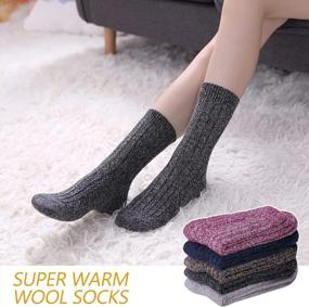 img 2 attached to Stay Cozy And Comfortable With MQELONG Women'S 5-Pair Soft And Warm Winter Socks