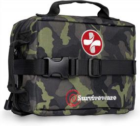 img 4 attached to Outdoor Preparedness First Aid Kit By Surviveware - MOLLE Compatible, Labeled Compartments For Backpacking, Hiking, And Outdoors Survival