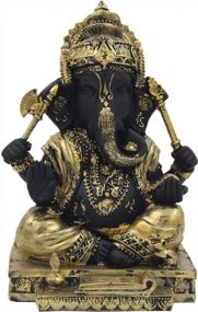 img 4 attached to DharmaObjects Статуя Ганеша Ганеши (золото, 6,5 дюйма)