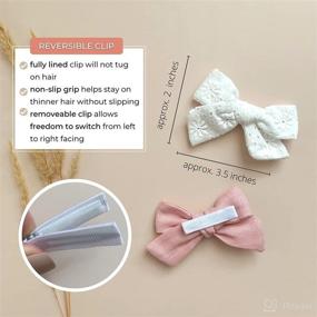 img 2 attached to 🎀 Mai Bebe Hair Bow Clips - Set of 10 Girls Hair Bows - Non-Slip Grip and Fully Lined - Hair Bows for Toddler Girls - Everyday Bebe Collection