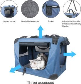 img 1 attached to 🐱 Prutapet Large Cat Carrier: Soft-Sided Portable Pet Crate for Car Travel with Collapsible Litter Box and Bowl – 24x16.5x16.5