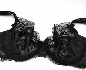 img 2 attached to Women'S Underwire Lace Floral Bra Unlined Full Coverage Un-Padded Bra And Panties Set - SHEKINI Lingerie.