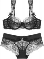 women's underwire lace floral bra unlined full coverage un-padded bra and panties set - shekini lingerie. logo