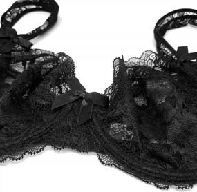 img 3 attached to Women'S Underwire Lace Floral Bra Unlined Full Coverage Un-Padded Bra And Panties Set - SHEKINI Lingerie.