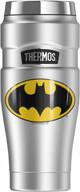 стакан для путешествий с логотипом king batman из нержавеющей стали, вместимость 16 унций, конструкция из нержавеющей стали с двойными стенками и вакуумной изоляцией логотип