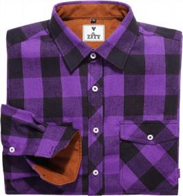 img 2 attached to Men'S Casual Flannel Plaid Shirt With Regular Fit And Long Sleeves - Button Down Style From ZITY