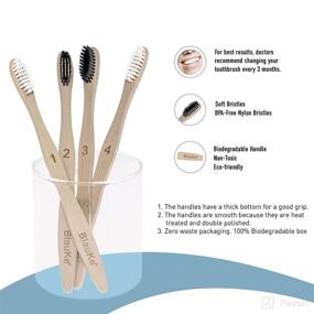 img 2 attached to Bamboo Toothbrush Soft Bristle 4 Pack - Eco-friendly Oral Care Delivered Directly to You