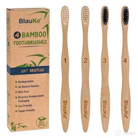 img 4 attached to Bamboo Toothbrush Soft Bristle 4 Pack - Eco-friendly Oral Care Delivered Directly to You