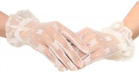 img 1 attached to Lace Floral Gloves For Elegant Weddings & Evening Parties - Abaowedding Women'S Collection