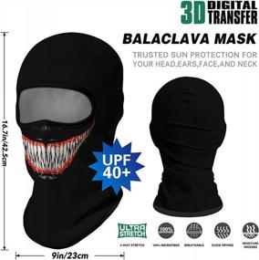 img 2 attached to Venswell 3D Balaclava Ski Mask: Cool Skull Animal Full Face Protection For Cycling, Motorcycling & Halloween