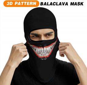 img 3 attached to Venswell 3D Balaclava Ski Mask: Cool Skull Animal Full Face Protection For Cycling, Motorcycling & Halloween