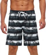 men's long quick dry swim trunks with mesh lining for beach board shorts beachwear logo