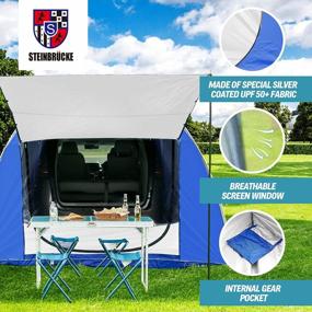 img 2 attached to SUV Tent Car Camping Awning - Waterproof Tailgate Tent For 1-4 Person Sleeping, Universal Fit Most SUVs, Vans & Cars