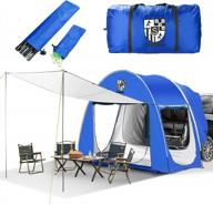suv tent car camping awning - waterproof tailgate tent for 1-4 person sleeping, universal fit most suvs, vans & cars logo