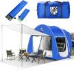 suv tent car camping awning - waterproof tailgate tent for 1-4 person sleeping, universal fit most suvs, vans & cars logo