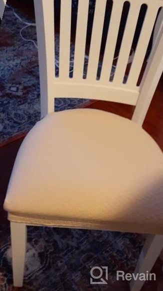 img 1 attached to Transform Your Dining Room With BUYUE'S Fast Installation Chair Covers Set Of 4 In Navy Blue review by Jacob Fish