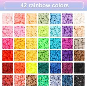 img 2 attached to DIY Jewelry Making Kit: 10500Pcs Of Polymer Clay Beads In 42 Colors With Charms And Elastic Strings