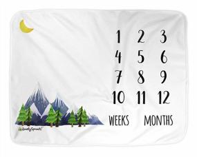 img 1 attached to LovelySprouts Premium Fleece Monthly Milestone Blanket: Wrinkle & Fade-Resistant, Large 60 X 40 Size - Perfect For Baby Boy Or Girl Photo Props, Mountain Design