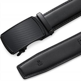img 2 attached to SENDEFN Men'S Leather Ratchet Belt With Automatic Slide Buckle - Trim To Fit For Dress And Casual Wear, Includes Gift Box