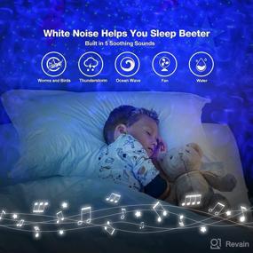 img 3 attached to 🌟 Enhanced Star Projector with White Noise Machine: Rechargeable Sound Machine for Kids, Travel-Friendly Timer & 5 Nature Noises, Galaxy Projector Light with 14 Effects & Adjustable Brightness