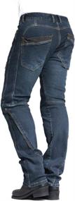 img 2 attached to 👖 MAXLER JEAN Men's Biker Jeans - Slim Straight Fit Motorcycle Riding Pants, 002 Blue (Size 36) for Enhanced SEO