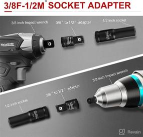 img 1 attached to Meiwaltee 1/2-Inch Drive Deep Master Impact Socket Set, 19PCS SAE 3/8 to 1-1/4-Inch Assortment with 3, 5, and 10-Inch Extension Bar, Cr-MO Steel and Black Phosphate Coating