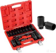 meiwaltee 1/2-inch drive deep master impact socket set, 19pcs sae 3/8 to 1-1/4-inch assortment with 3, 5, and 10-inch extension bar, cr-mo steel and black phosphate coating логотип