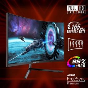 img 3 attached to Sceptre C275B-1858RN: Edge Less FreeSync Display with 165Hz, Flicker-Free, Built-In Speakers, Wall Mountable & Blue Light Filter