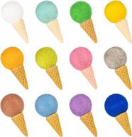 12 наборов войлочных изделий из мороженого для украшения многоуровневых подносов, украшений своими руками и сувениров для вечеринок - cinpiuk логотип